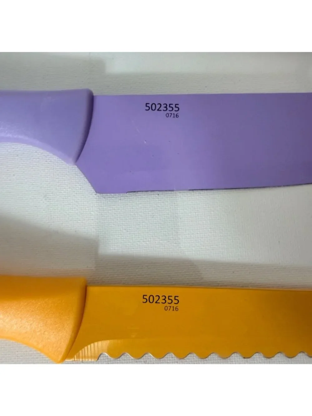 Cuisinart 2 Piece Knife Set Sheaths Purple Orange Stainless Serrated Chefs Knive